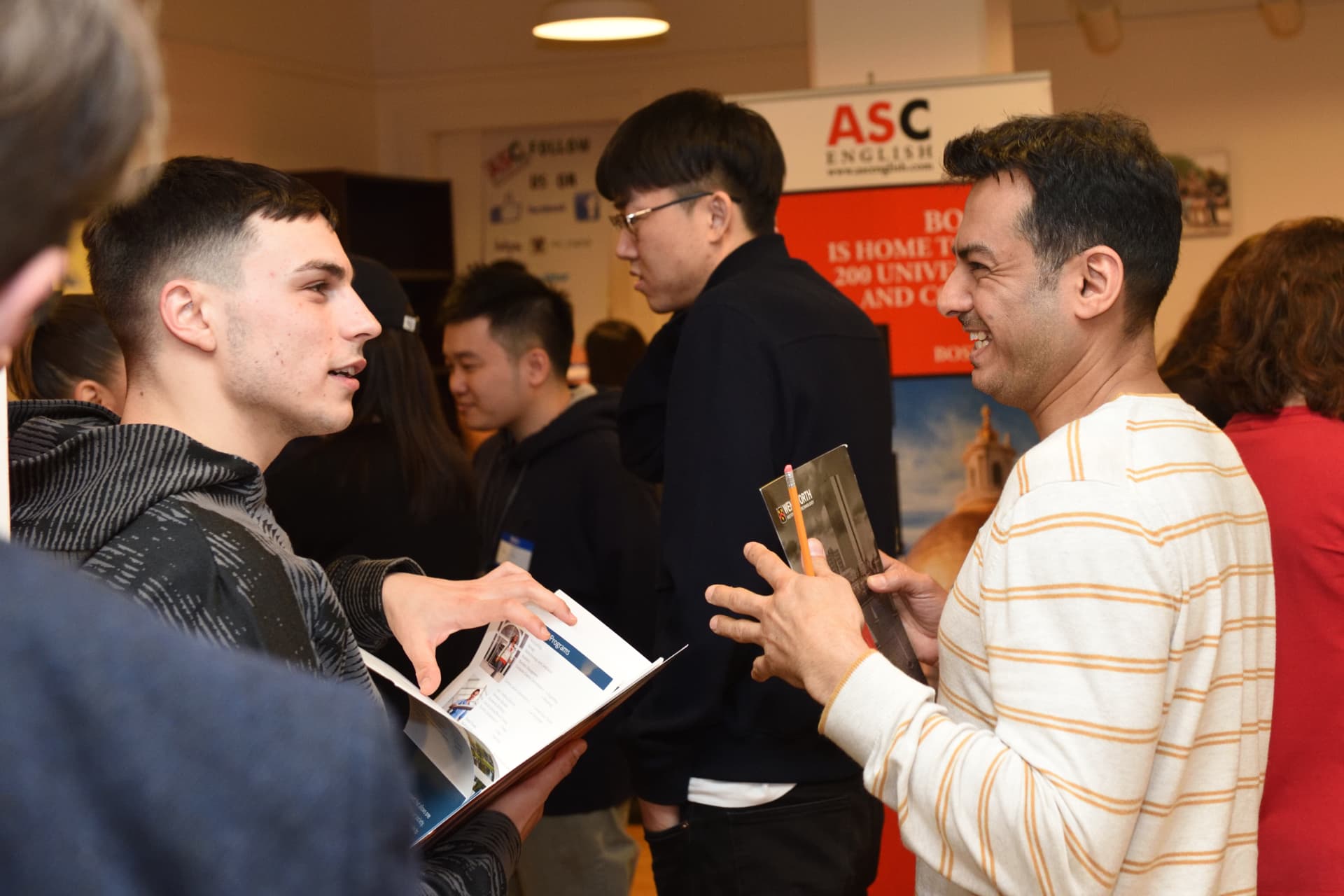 International students studying English together in Boston