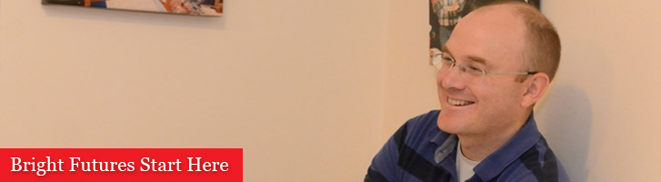 Bright Futures Start Here: an ASC English instructor smiling in class